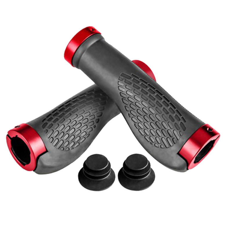 Bicycle handlebar Mountaineering Car Handle Dead Aluminum Alloy Lock Dead Rubber Handlebars Anti Slip Bilateral Lock Dead