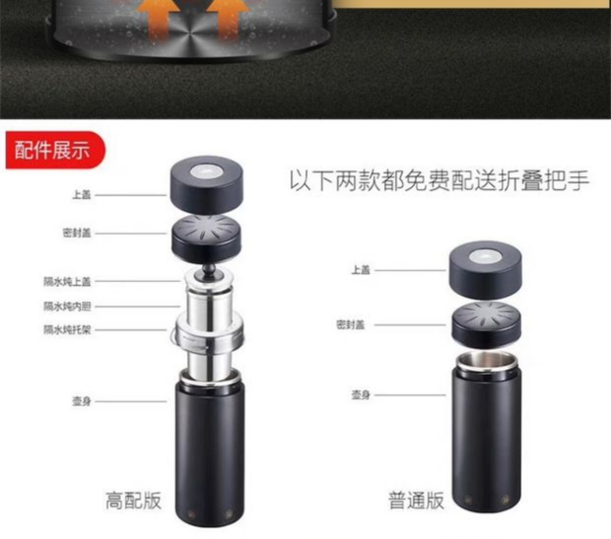 Cốc nước nóng điện nhỏ cầm tay nhỏ gọn ấm đun nước du lịch 1 người - 2 người cháo cốc gấp ấm đun nước điện - ấm đun nước điện ấm siêu tốc happy time