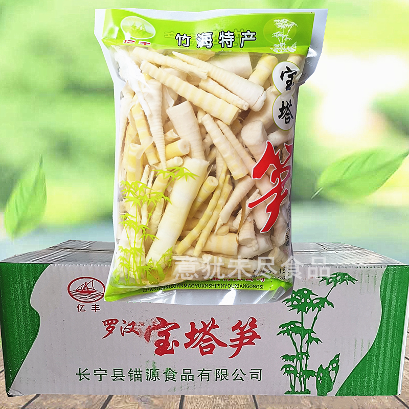 Bamboo Seafood Pagoda Shoots Watery About 1500g * 6 Bagged Sun Shoots Clear Water Bamboo Shoots Hot and Spicy Hot Rohan Shoots