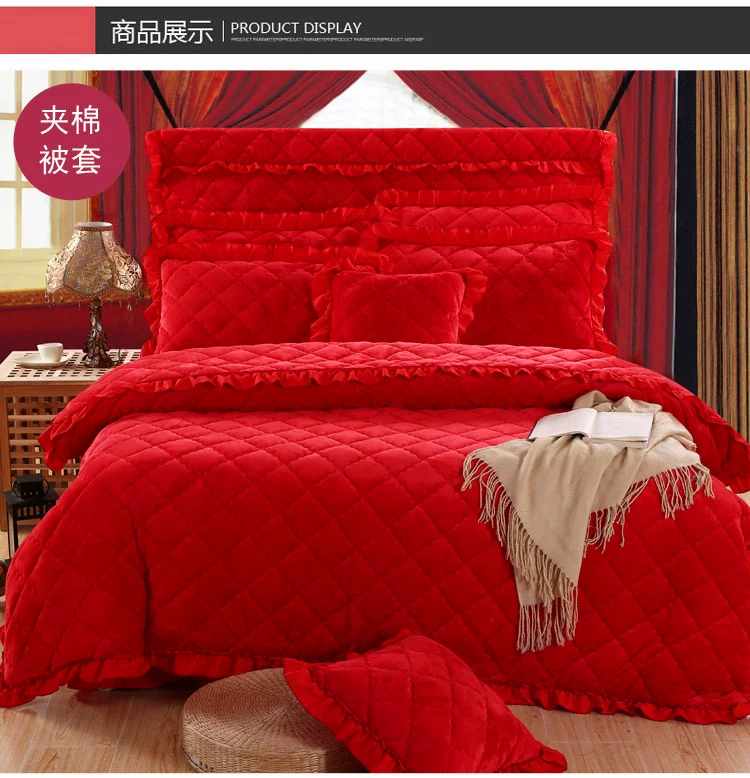 Mùa đông Hàn Quốc chăn bông flannel đôi chăn bao gồm một mảnh hai mặt san hô lông cừu nhung rắn màu chăn bao gồm
