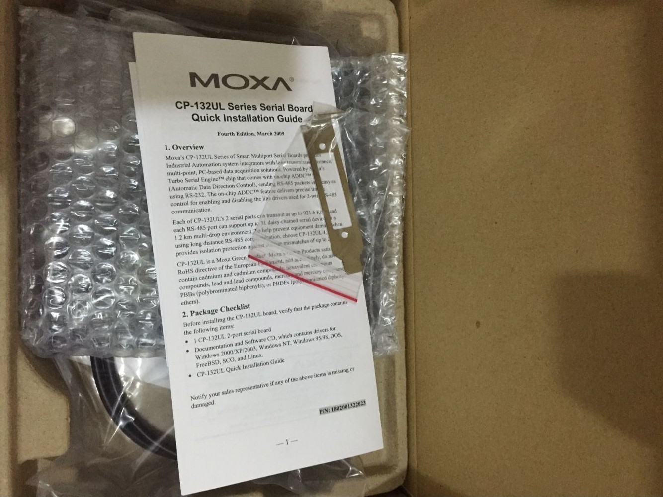 MOXA CP-132UL Taiwan MOXA 2-port RS422 485 multi-serial card PCI slot