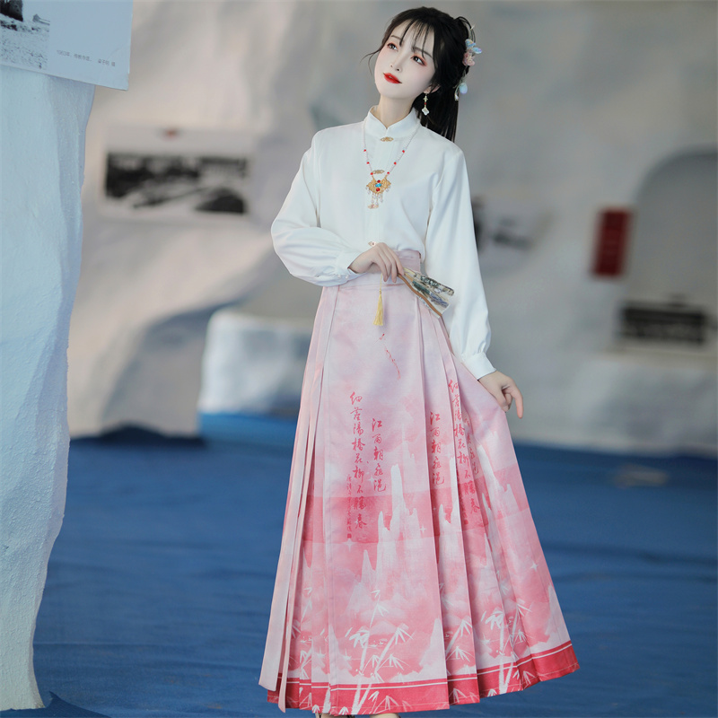 New Hanfu for Women, Ming-Style Mamian Skirt Piece Set, Spring and Summer, Retro, Petite, Original, New Chinese Style, National Style, Everyday Ancient Costume New Hanfu for Women, Ming-Style Mamian Skirt Piece Set, Spring and Summer, Retro, Petite, Original, New Chinese Style, National Style, Everyday Ancient Costume