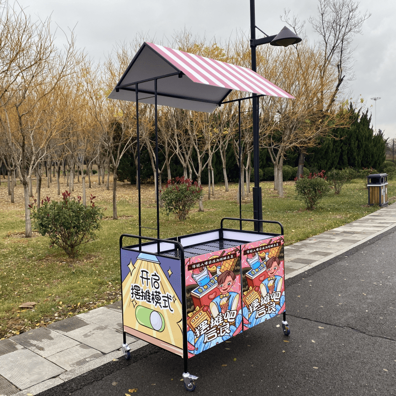 Promotional Float Folding Special Price Car Night Market Stall Shelf Sale Shelf With Wheeled Mobile Trolley Ground Cart Micro Merchant