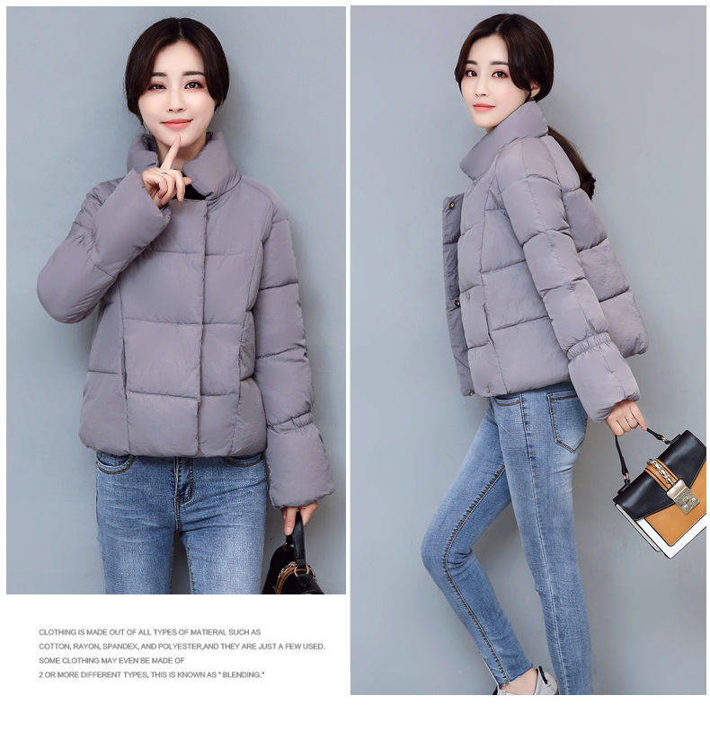 Áo khoác ngắn nữ mùa đông dày bf áo cotton nhỏ ngắn phiên bản Hàn Quốc 2018 mới mùa đông hoang dã mặc áo khoác cotton áo khoác nữ lông vũ