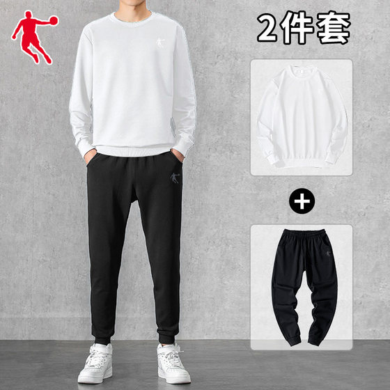 Jordan sports suit men's long-sleeved trousers 2024 spring new sweatshirt sweatpants casual clothing running two-piece set