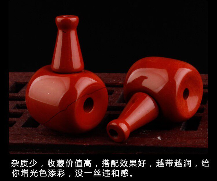 DIY аксессуары 藏式战国红石佛头三通佛塔 媲美南红玛瑙 散珠手串配饰 Fu GE