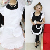 Korean Version Fashion Pure Cotton Apron Cute Japanese Cartoon Angel Maid Lotus Leaf Lotus Leaf Lace Cafe Restaurant Milk Tea Shop