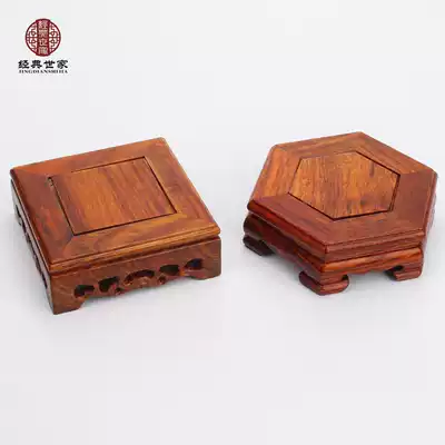 Round solid wood root carving base Luping Mulberry retro crafts decoration Jade Qishi teapot tea set base holder