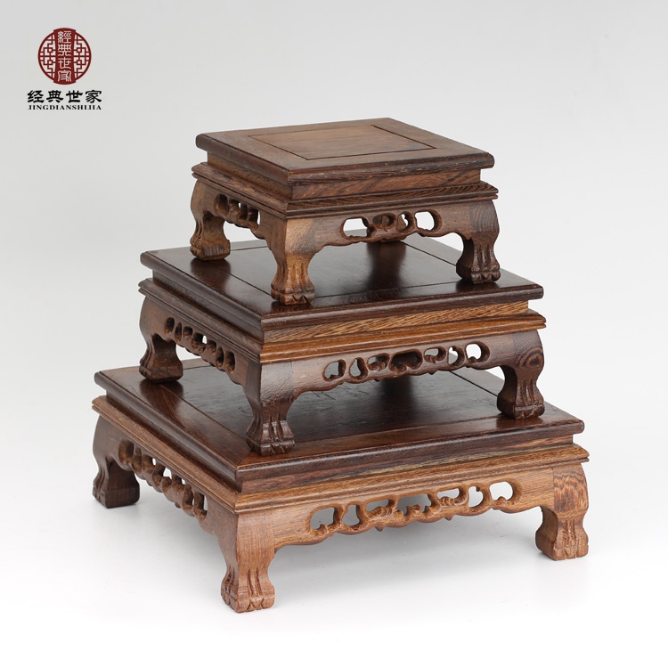Red Wood Handicraft Pendulum Pieces Odd Stone Base Solid Wood Rectangular Base Chicken Wings Wood Purple Cassera Wood stone base