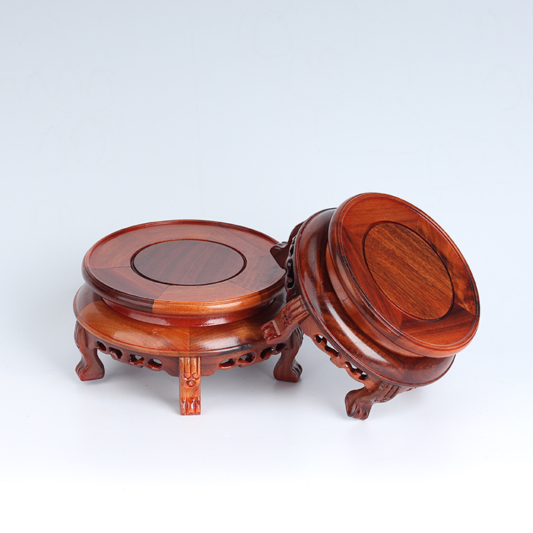 Red Wood Handicraft Acid Branches Wood Round Tiger Head Several Bases Purple Sand Pot Jade Wood Carved With Teapot Fish Tank Several Racks