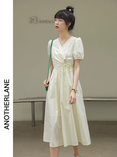 Летнее платье с рукавами, приталенный чай, А-силуэт