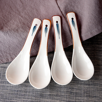 Sun-style net red ceramic small spoon home small number porcelain soup spoon for soup spoon white porcelain spoon spoon spoon spoon spoon