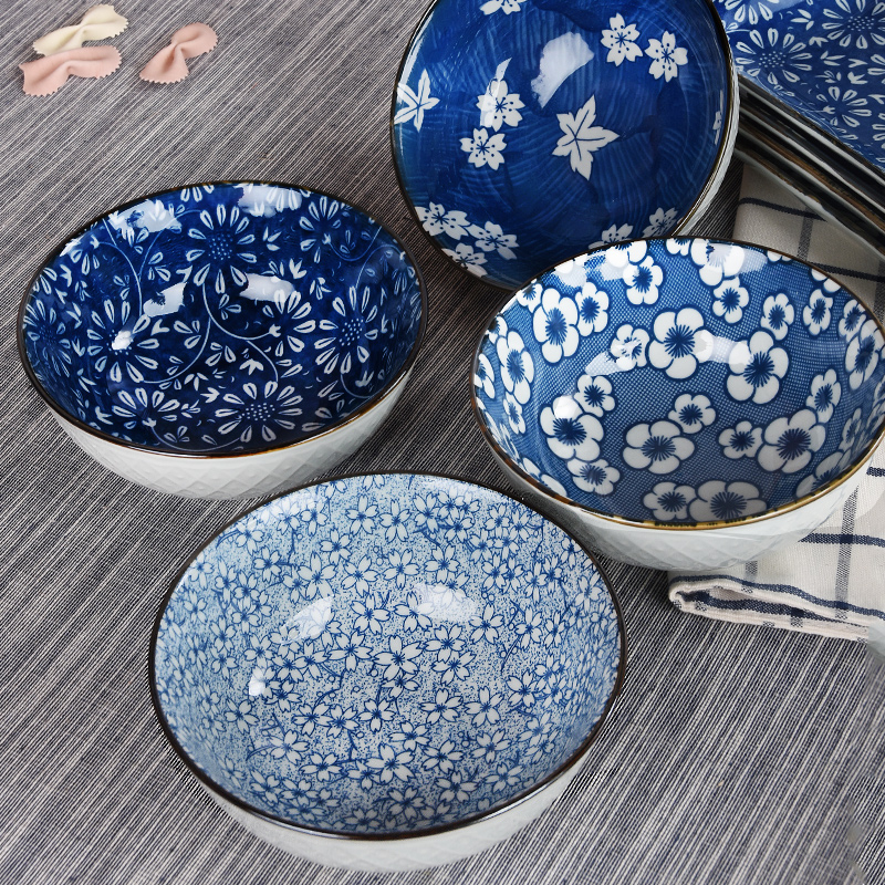 Japanese 5 75 inch rice bowl Jingdezhen personality ceramic small noodle bowl home creative Japanese antique rice bowl
