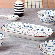 Day-style 12-inch oval fish dish home rectangular vegetable dish Jingdezhen 2021 new big number of steamed fish dishes
