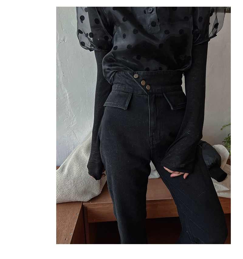 Fashion High Waist Oblique Buckle Design Jeans 2022 Summer Hot Sale Korean New Y2k Straight Leg Thin Casual Pants Woman Clothes leather pants