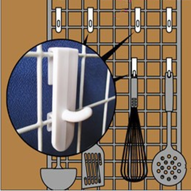 Nhật Bản KM Lưới Hook Đồ dùng nhà bếp Mini Phụ kiện Móc Mini Hook Lưới Hook 12 Gói - Phòng bếp hộp đựng gia vị thông minh