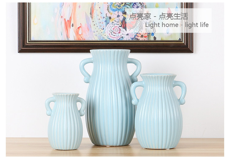 The 2023 new style ceramic vase is a creative, simple and modern ceramic vase that can hold water, fresh flowers, and is suitable for living room, dining table, home decoration, and dry flower arrangement pic 7