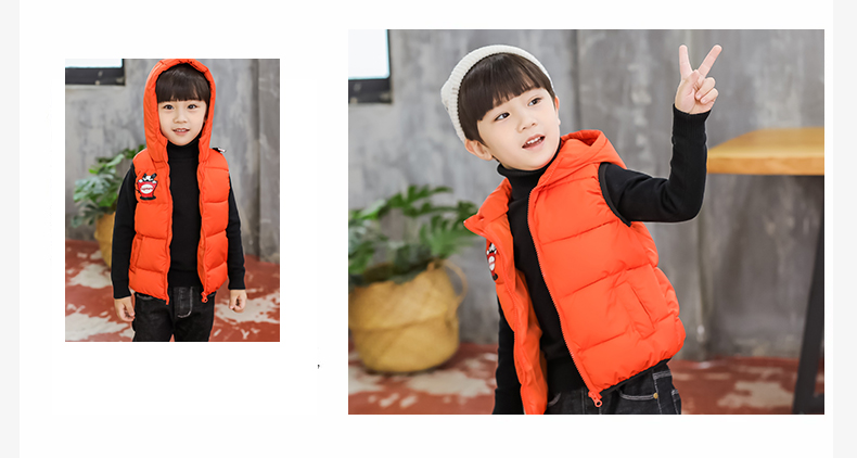 Áo vest bé trai 2018 mới mặc 1 mùa thu đông mặc 2 bé trai 3 áo vest cotton 4 dày 5 áo 6 tuổi áo gile trẻ em