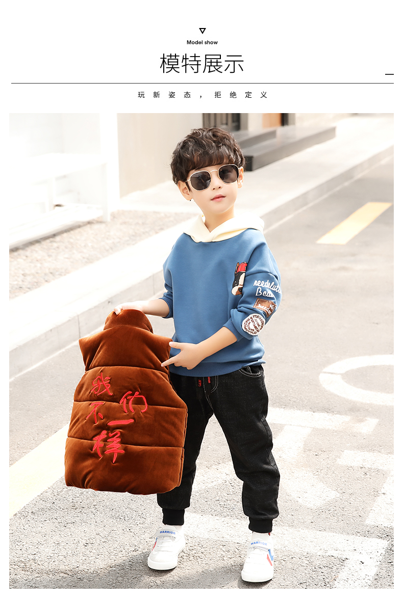 Quần áo 3 trẻ em 2018 mới 4 áo vest bé trai 5 vest 6 quần áo mùa thu và đông 7 triều 8 bông độn phiên bản Hàn Quốc của áo khoác 10 tuổi thoi trang tre em