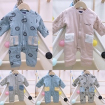 Wangbetter thin cotton one-piece newborn baby padded coat Baby one-piece male baby out clothes