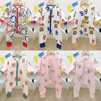  Chens baby shop baby sleeping bag thin cotton single-layer baby one-piece split legs plus size four seasons harem climbing suit