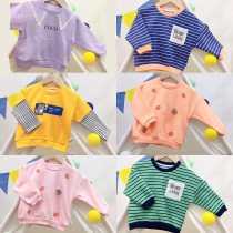 Wambet childrens sweatshirt spring autumn coil pure cotton autumn outerwear casual pullover infant toddler boy girl