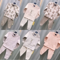Wangbetter childrens underwear set Shu velvet cotton boneless seam autumn clothes autumn pants Autumn and winter new girls childrens home clothes