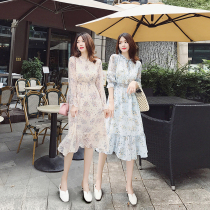 2022 Spring Summer New Han Crushed Flowers Snowspun spinning Liandress Dress Body style lacing to collect waist MZ PROW93804Q