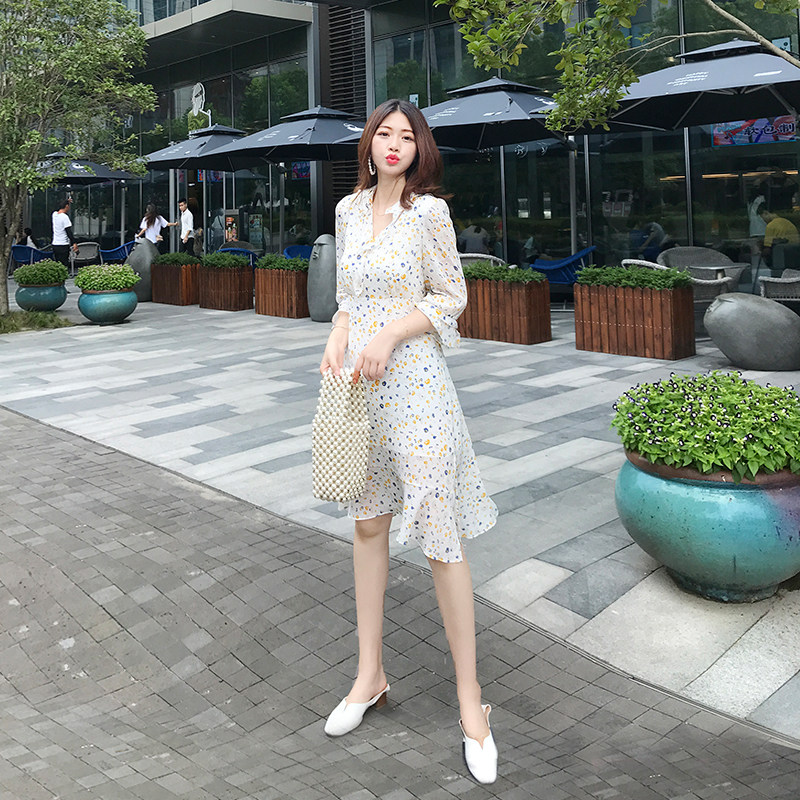 2020 autumn new women's trendy fashion floral temperament dress MZ RCOW93805L