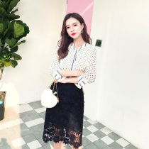 Spot 2022 Spring New 100 Hitch Slim Fit Shirt Woman Hollowed-out collar XW RCYW83802L