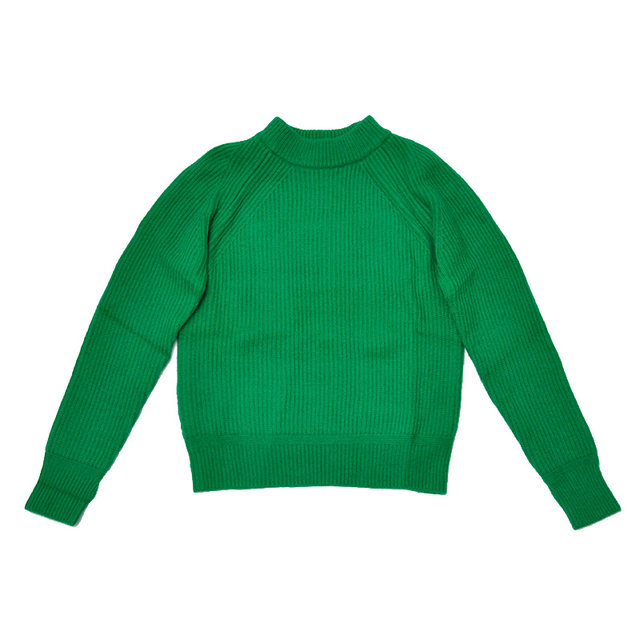 Japanese Round-Neck Korean Style Autumn and Winter New Product Half-High Collar Ribbed Raglan Sleeve Solid Color Women's Wool Long-Sleeve Top