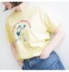 Japanese Trendy Brand Spring/Summer New Product Simple Round Neck Letter Cartoon Print Seamless Women's T-Shirt Short Sleeve Pure Cotton