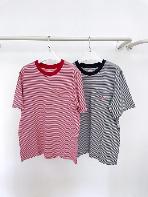 Japanese Trendy Brand Spring/Summer New Product Round Neck Classic Striped Sailor Style Versatile Pocket Women's T-Shirt Short Sleeve Danton