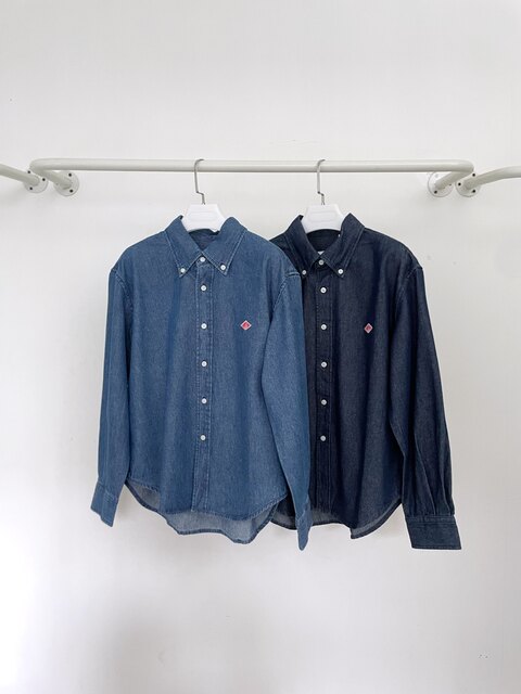 Japanese Trendy Brand Autumn and Winter Simple Classic Solid Color Workwear Retro Women's Denim Shirt Long-Sleeved Shirt Danton