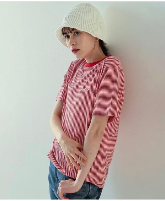 Japanese Trendy Brand Spring/Summer New Product Round Neck Classic Striped Sailor Style Versatile Pocket Women's T-Shirt Short Sleeve Danton