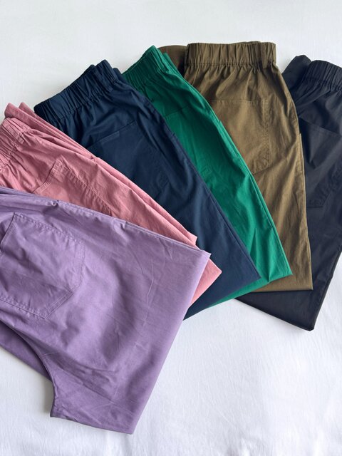 Japanese Order Spring/Summer Elastic Waist Loose Simple Versatile Thin Candy Color Cuffed Women's Casual Pants Carrot Pants