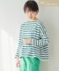 Japanese Order Autumn and Winter New Product Japanese Classic Sailor Stripe Off-Shoulder Loose Fit Women's Eight-Sleeve T-Shirt