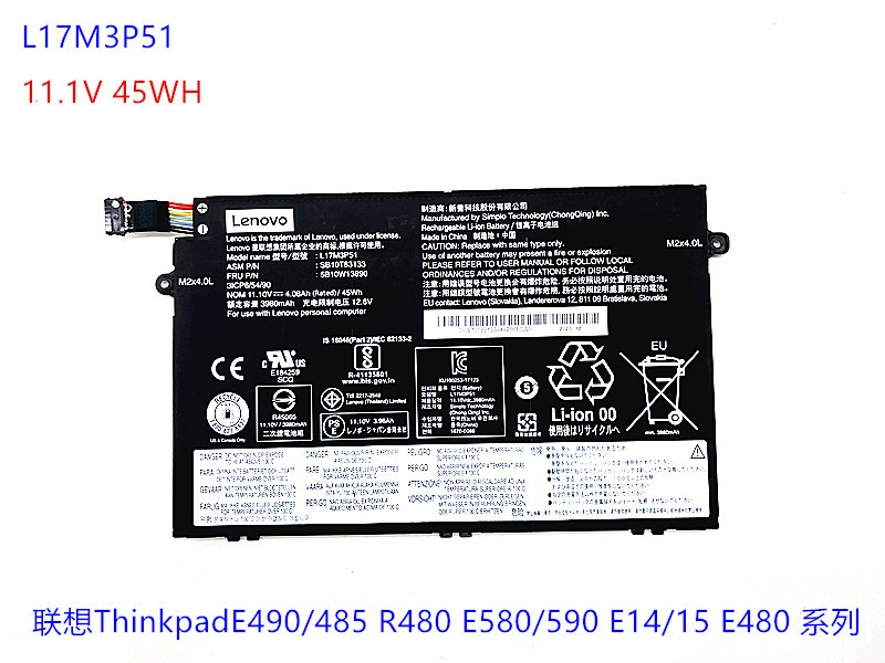 Original Lenovo Thinkpade490 485 R480 E580 E595 E14 E480 Laptop Battery