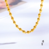 Долговечное ожерелье подходит для мужчин и женщин, украшение-шарик, мужские золотые четки из круглых бусин, цепочка, 24 карат