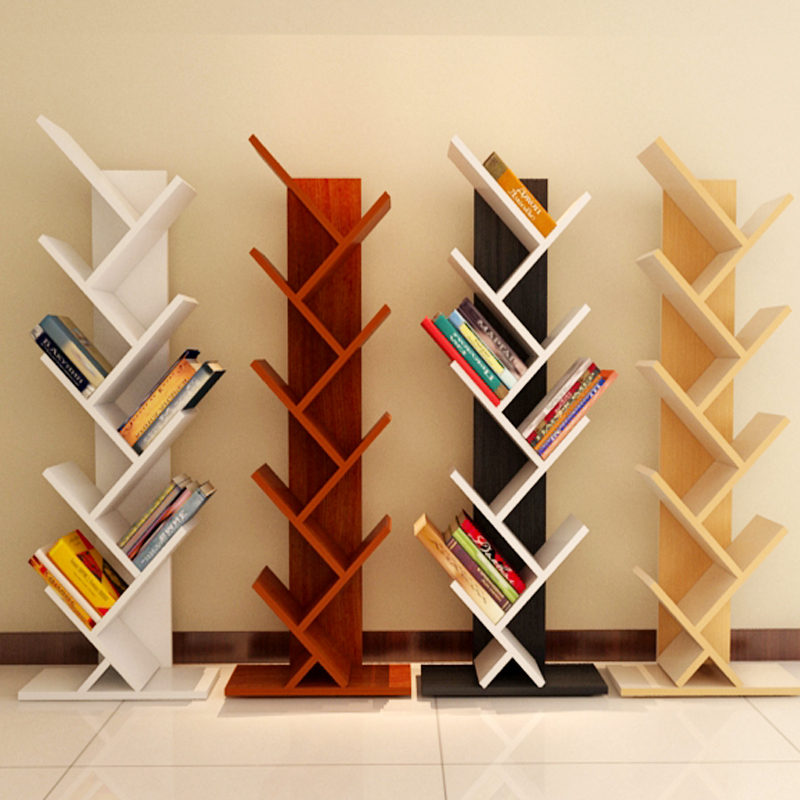 Wooden bookshelves Multi-functional creative bookcase multilayer Easy-to-floor shelves Press CD containing shelf