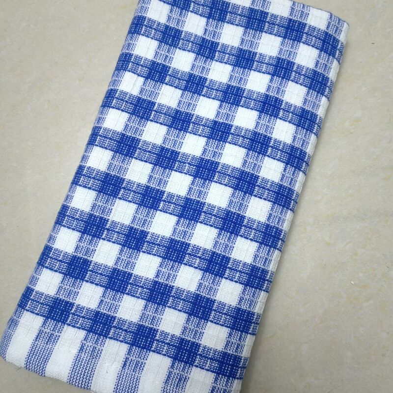 Foreign Trade Export to Europe and America, All-Cotton Large Towel, Kitchen Hand Towel, Fresh Blue Plaid Sunflower Tea Towel, Face Towel