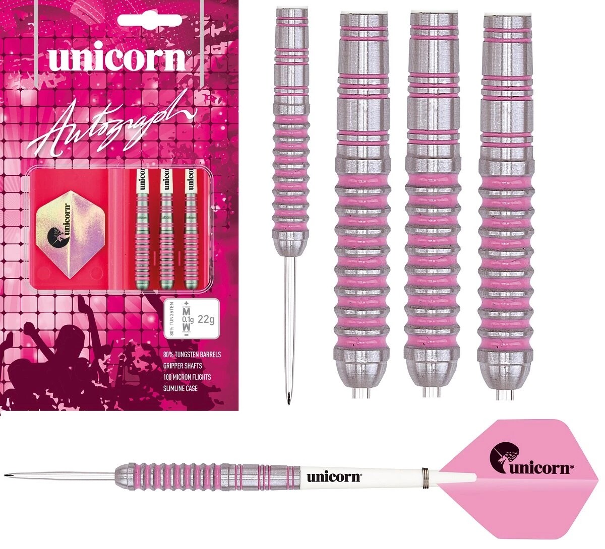 British Imported UNICORN Tungsten Steel Dart 22g Straight UNICORN Pink Women Needle Dart Needle Set