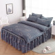 ins Wind Bedspread Bed Skirt Four-Piece Set, Pure Cotton, Internet-Famous Single/Double Duvet Cover, Non-Slip, Dustproof Bedding Set4