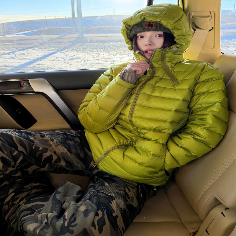 Green Ribbed down Jacket for Women, Outdoor Hooded 2026 Lightweight Autumn and Winter New Style, Unisex Couple's Warm Coat Green Ribbed down Jacket for Women, Outdoor Hooded 2026 Lightweight Autumn and Winter New Style, Unisex Couple's Warm Coat