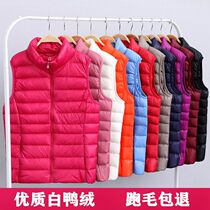 2023 Autumn and Winter Large Size New Down Vest Womens Plush Warm Vest Short Waistcoat Lined Down Jacket Slim Fit