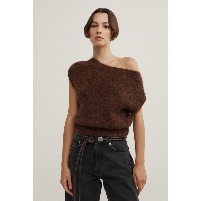 New Australian Witche** 26 Autumn Women's Alpaca Wool Off-Shoulder Irregular Knit Sweater