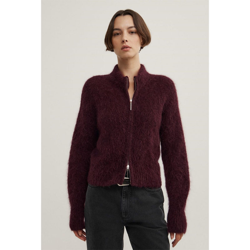 Australian Witcher* 26Th Generation Autumn and Winter Women's Short Mohair Fluffy Knitted Flight Jacket Sweater Australian Witcher* 26Th Generation Autumn and Winter Women's Short Mohair Fluffy Knitted Flight Jacket Sweater