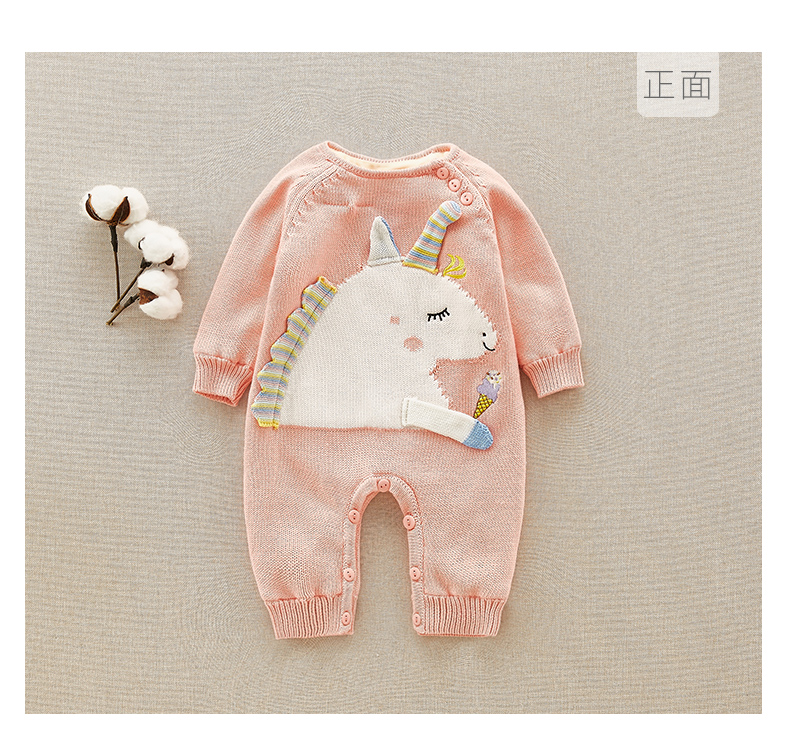 Mùa thu đông quần áo sơ sinh jumpsuit nam bé cộng với áo len nhung dày áo len bé gái mùa đông áo liền quần cho bé an toàn