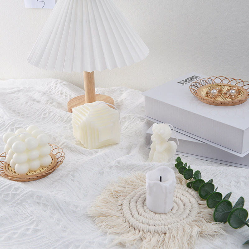 Magic Square Candle Flow Su Woven Cup Mats Inwind Net Red Photo Props Desktop Creative Food Pendulum Ornament Photo