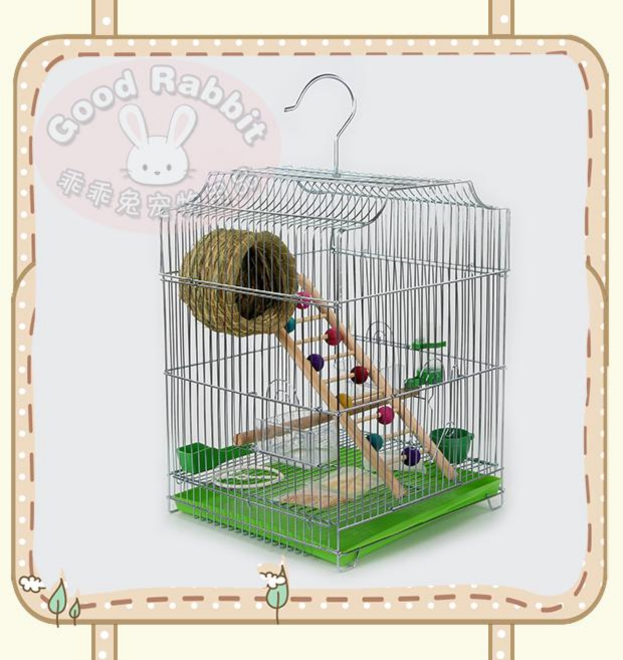 Parrot đồ chơi bằng gỗ màu hạt cầu thang thang gỗ đứng thanh thang thang hoa mẫu đơn da hổ Xuanfeng chim cung cấp thiết bị người dùng - Chim & Chăm sóc chim Supplies lồng chim yến phụng